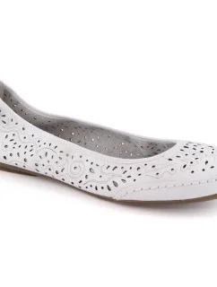 Kožená pohodlná polobotka W model 22033618 bílá - Rieker