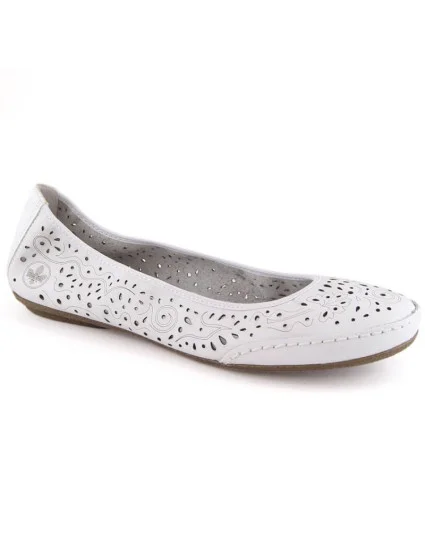 Kožená pohodlná polobotka W model 22033618 bílá - Rieker