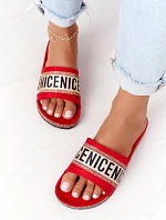 Klapki Na Korku Z Cyrkoniami Czerwone Be Nice