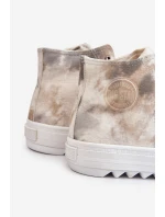 Dámské tenisky High Big Star model 21608921 Bílá a zelená - Big Star Shoes Dámské tenisky High Big Star model 21608921 Bílá a zelená - Big Star Shoes