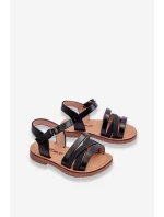 Dziecięce Sandały Z Paseczkami Czarne Isla