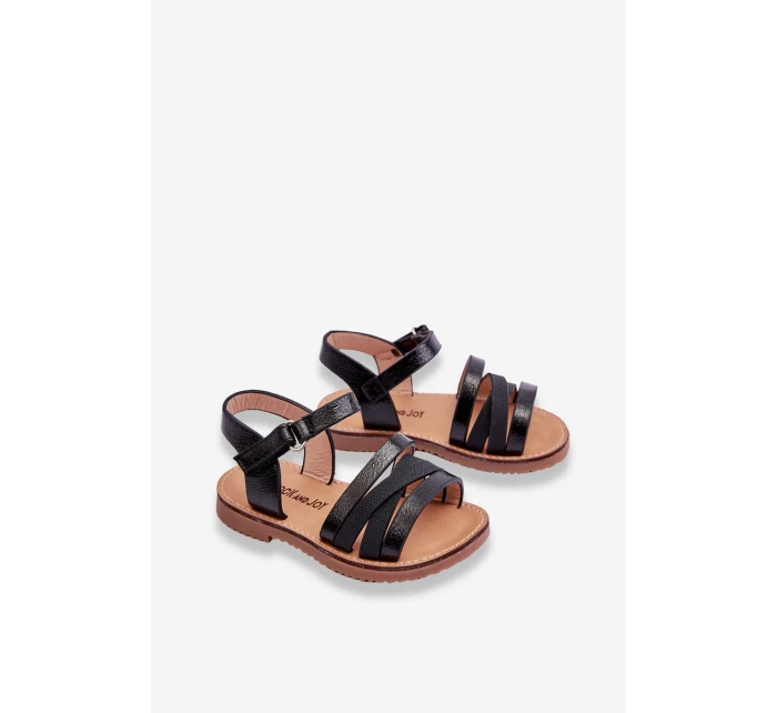 Dziecięce Sandały Z Paseczkami Czarne Isla
