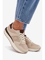 Dámské tenisky na platformě Big Star TT274275 Béžové Dámské tenisky na platformě Big Star TT274275 Béžové