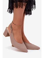 Dámské sandály s na podpatku Taupe model 22221087 - Zazoo Dámské sandály s na podpatku Taupe model 22221087 - Zazoo