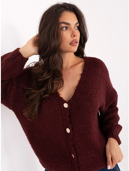 Sweter MI SW model 21370615 bordowy - FPrice Sweter MI SW model 21370615 bordowy - FPrice
