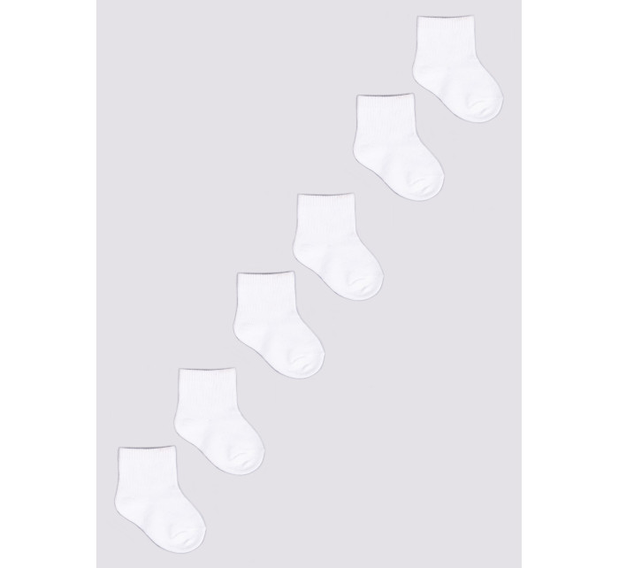Yoclub Detské ponožky z organickej bavlny SKA-0155U-0100 White