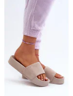 Dámske semišové šľapky Big Star Beige