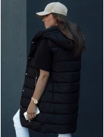 Dámská dlouhá prošívaná vesta s kapucí černá Dstreet model 21979844 - FashionStreet
