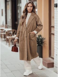 Dámský oversize kabát dlouhý béžový Dstreet model 21981920 - FashionStreet