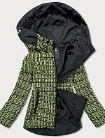 Čierno-zelená dámska vzorovaná bunda (W711)