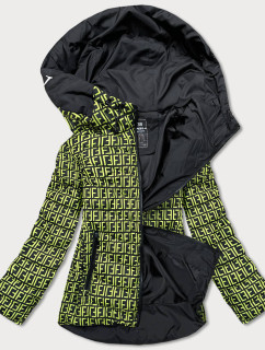 Černo-zelená dámská vzorovaná bunda (W711)