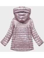 Obojstranná dámska kvetovaná bunda v púdrovo ružovej farbe (PC-7509-52)