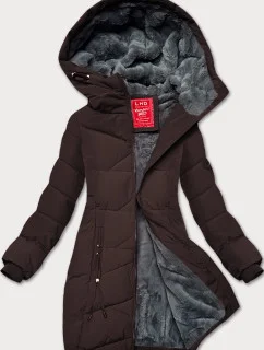Hnedá dámska zimná bunda so sťahovacím lemom LHD (LHD-24580)