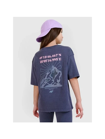 Dívčí tričko oversize s potiskem model 21436016 - 4F