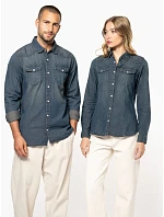K Denim halenka s dlouhým rukávem 20.K blue model 22509896 - Kariban K Denim halenka s dlouhým rukávem 20.K blue model 22509896 - Kariban