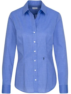 Seidensticker Blouse Slim LSL Blúzka s dlhými rukávmi 78.0613 stredne modrá