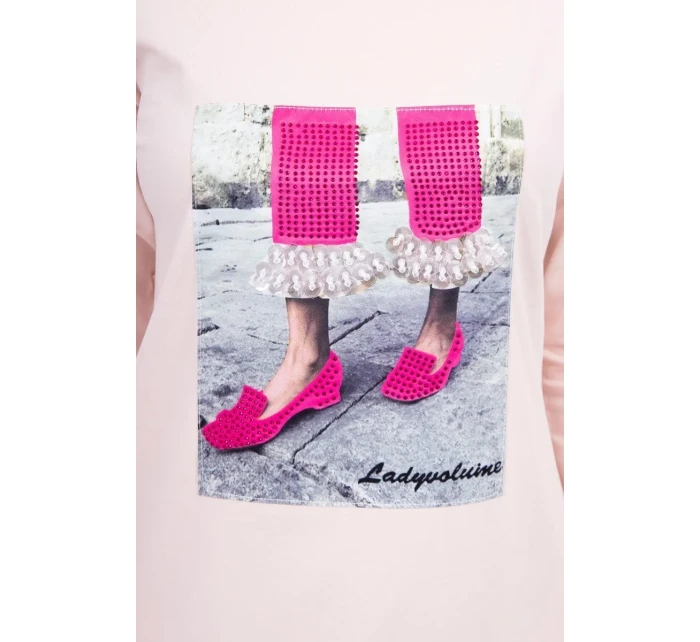 3D grafické šaty so zirkónmi v ružovej farbe 3D grafické šaty so zirkónmi v ružovej farbe