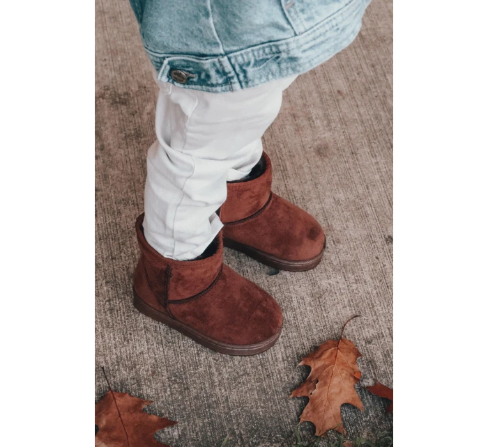 Dziecięce Ocieplane Botki Śniegowce Brązowe Gooby