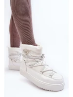 Dámské sněhule na platformě s vázáním bílé model 21641618 - Boto Dámské sněhule na platformě s vázáním bílé model 21641618 - Boto