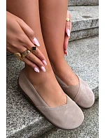 Dámske barefoot balerínky z prírodného nubuku v béžovej farbe Mirelia Dámske barefoot balerínky z prírodného nubuku v béžovej farbe Mirelia