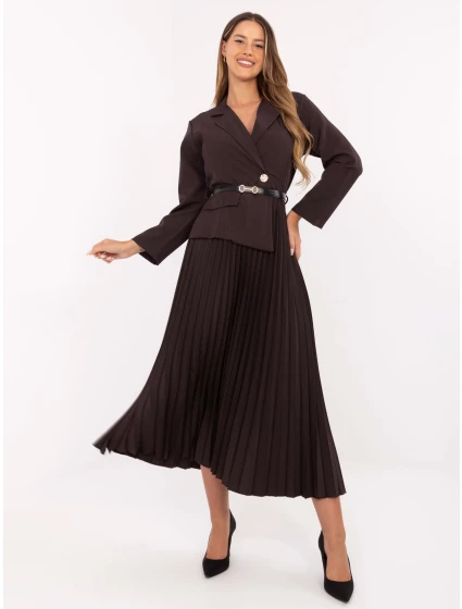 Sukienka IT SK model 21314594 ciemny brązowy - FPrice Sukienka IT SK model 21314594 ciemny brązowy - FPrice