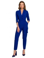 Dámský overal se šálovým límcem královská modř - Stylove