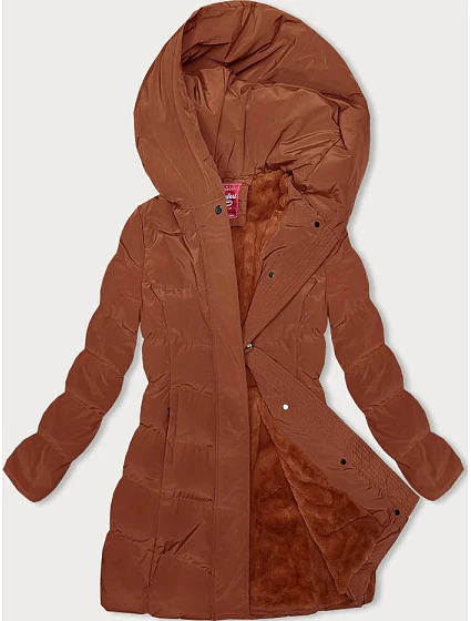 Tehlová zimná bunda s kapucňou (2M-023) Tehlová zimná bunda s kapucňou (2M-023)