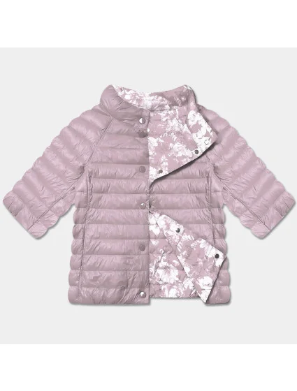 Dámske plus size sako s 3/4 rukávmi Minority špinavá ružová/floral (M23-7010-52)