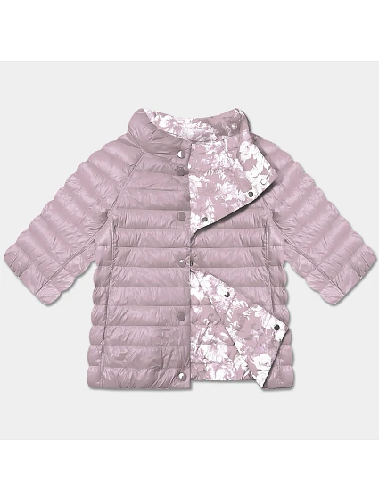 Dámske plus size sako s 3/4 rukávmi Minority špinavá ružová/floral (M23-7010-52) Dámske plus size sako s 3/4 rukávmi Minority špinavá ružová/floral (M23-7010-52)