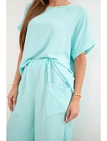 Komplet z viskózy halenka + kalhoty mátový Komplet z viskózy halenka + kalhoty mátový