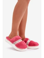 Futrzane Kapcie Z Ozdobnym Paskiem Różowe Savalithea Futrzane Kapcie Z Ozdobnym Paskiem Różowe Savalithea