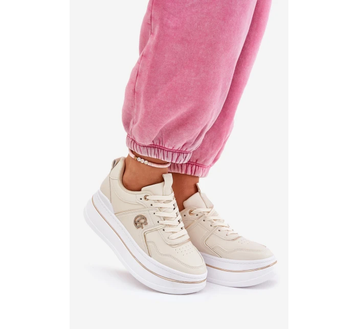 Dámské Sportovní Boty Na Platformě Béžové model 21687804 - Boto