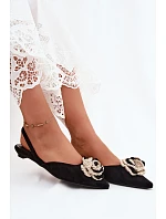 Dámske sandále s imitáciou semišovej výzdoby Black Gardenia Dámske sandále s imitáciou semišovej výzdoby Black Gardenia