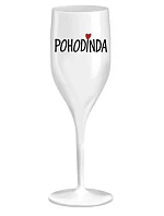 POHODINDA - biely nerozbitný pohár na prosecco 150 ml