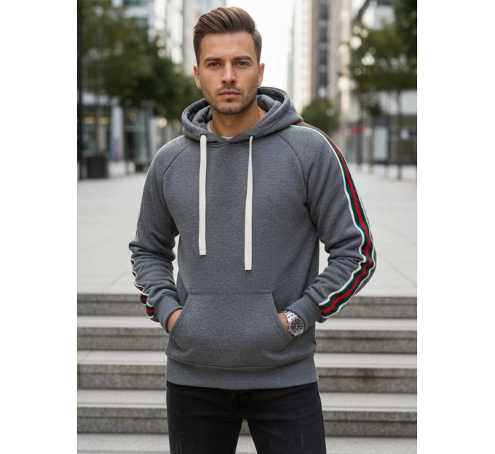 Pánska sivá mikina FashionStreet BX5938 Pánska sivá mikina FashionStreet BX5938