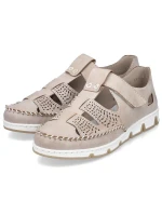 Rieker W RKR651 béžové kožené poltopánky s háčikom a pútkom Rieker W RKR651 béžové kožené poltopánky s háčikom a pútkom