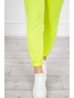 Bavlněné kalhoty žluté neonové