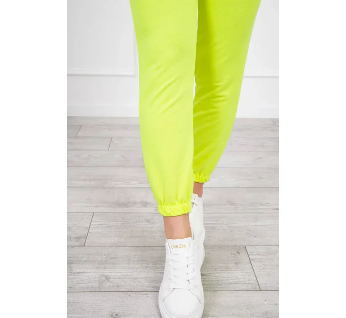 Bavlněné kalhoty žluté neonové