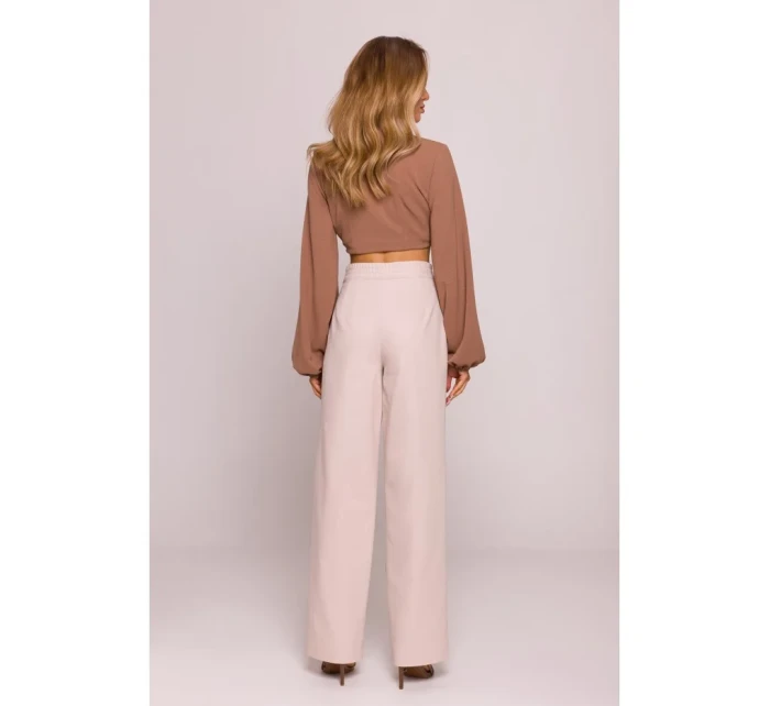 model 21074097 Široké kalhoty béžové - Moe