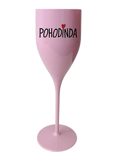 POHODINDA - ružový nerozbitný pohár na prosecco 150 ml