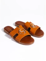 Praktické dámské hnědé nazouváky na klínku Praktické dámské hnědé nazouváky na klínku