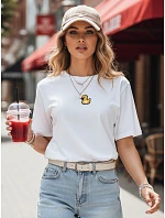 Dámske tričko s aplikáciou MIA ROSE ecru FashionStreet RY2254