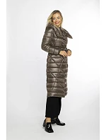Dámská bunda ve velbloudí barvě s páskem pro zavazování model 21247094 - Ann Gissy Dámská bunda ve velbloudí barvě s páskem pro zavazování model 21247094 - Ann Gissy