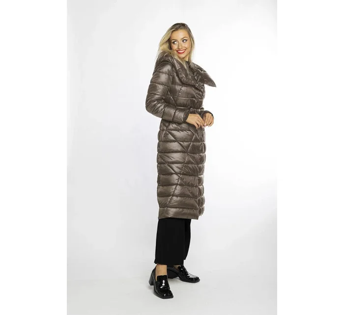 Dámske sako ťavej farby s opaskom na zaväzovanie (AG1-J9069B)