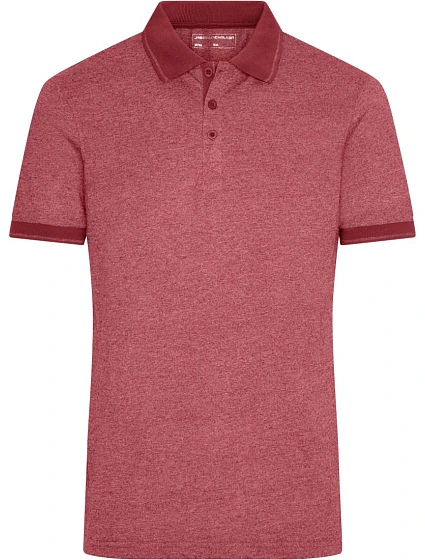 Daiber JN 706 Pánske melírované polo tričko z džerseju 02.0706 wine melange/wine Daiber JN 706 Pánske melírované polo tričko z džerseju 02.0706 wine melange/wine