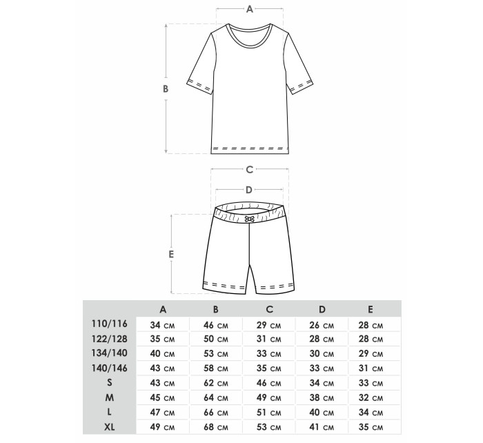 Yoclub Dievčenské krátke bavlnené pyžamo PIA-0025G-A110 Viacfarebné