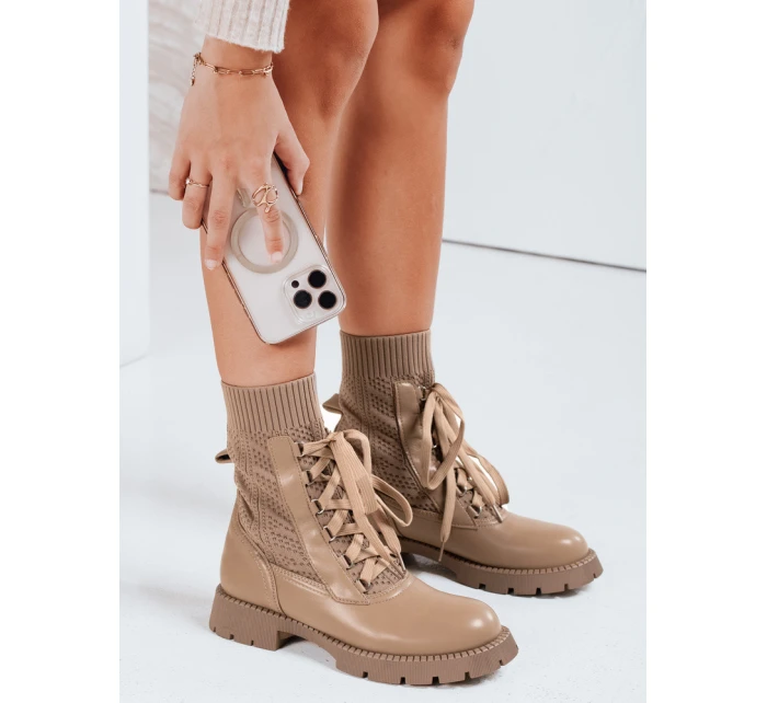 Dámské boty beige Dstreet model 21971405 - FashionStreet Dámské boty beige Dstreet model 21971405 - FashionStreet
