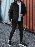 Pánská přechodná prošívaná bunda s kapucí černá Dstreet model 21980989 - FashionStreet Pánská přechodná prošívaná bunda s kapucí černá Dstreet model 21980989 - FashionStreet