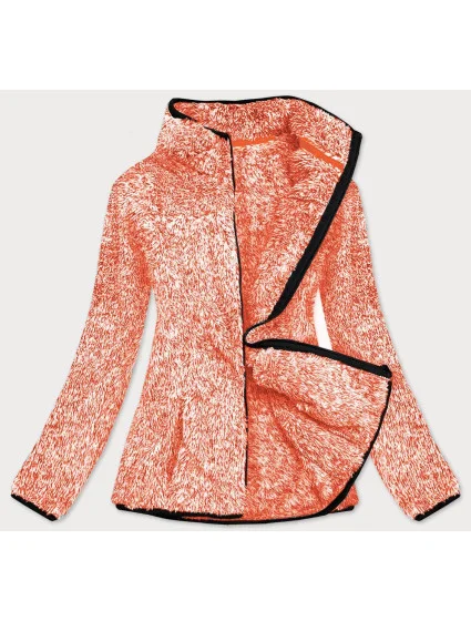 Oranžová melanžová dámská plyšová mikina model 17691545 - J.STYLE Oranžová melanžová dámská plyšová mikina model 17691545 - J.STYLE