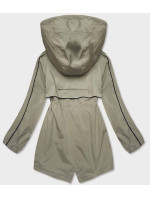 Tenká dámska bunda v olivovej farbe s podšívkou (B8119-48)